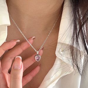 Yinruitai S925 Sterling Silver <b>Heart</b> Pendant Necklace For Women Fashion Korean Style Sweet Collarbone Chain Gift Jewelry - Product Image 4