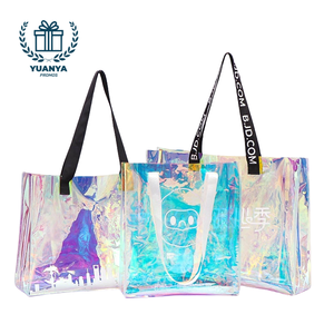 Custom Logo Makeup Bag Colorful PVC TPU Plastic Laser Tote Bag for Shopping Promotional Gift