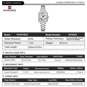 OEM <span class=keywords><strong>naviforce</strong></span> นาฬิกา5065สีฟ้าผู้หญิงนาฬิกาควอตซ์<span class=keywords><strong>ผู้หญิง</strong></span>คุณภาพสูงนาฬิกาข้อมือกันน้ำของขวัญสำหรับภรรยา relogio feminino - Product Image 4