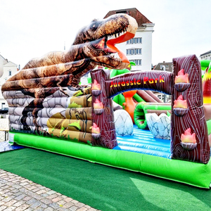 Parc de jeux gonflable commercial pour enfants, château gonflable combiné, aire de jeux gonflable, parc de loisirs jurassique avec toboggan - Product Image 1