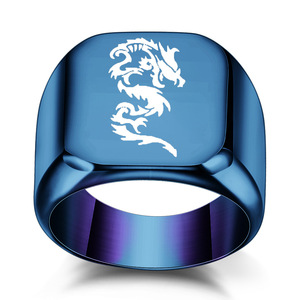 Anillo de Dragón Dorado para Hombre, 18MM Cuadrado, Acero Inoxidable, Joyería de Moda, Regalo - Product Image 5