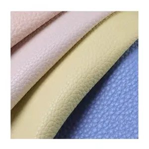Factory supply recycled furniture leather lychee pattern artificial leather for handbag