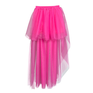 Falda de gasa esponjosa de media longitud con corte en A y cola de golondrina para mujer, de cintura alta, efecto adelgazante, 100% poliéster natural, versátil, tipo pantalón. - Product Image 3