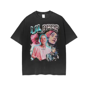 Streetwear west coast east coast rappers acid wash 고품질 느슨한 맞춤 빈티지 티셔츠 260 gsm 남성 랩퍼 t 셔츠