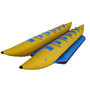 Tabung Ski Air Dapat Ditarik Perahu Pisang Tiup Kustom untuk Hiburan Air Luar Ruangan