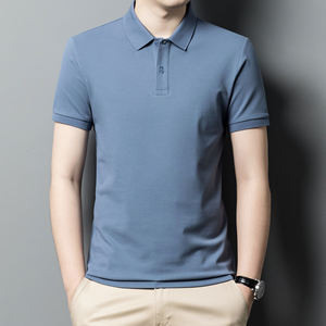 T-Shirt Formale in Cotone Lavorato a Maglia di Alta Qualità, Antipiega, con <span class=keywords><strong>Filo</strong></span> Dorato per Uomo, Produzione ODM Personalizzata all'Ingrosso - Product Image 4