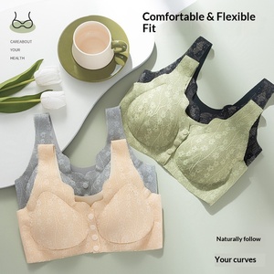 <span class=keywords><strong>Reggiseno</strong></span> Allattamento Donna con Chiusura Frontale, Sottile Estivo <span class=keywords><strong>Senza</strong></span> Ferretto, <span class=keywords><strong>Senza</strong></span> Cuciture, in Pizzo, Stile Bustier, per Maternità, per Mamme di Mezza Età e Anziane - Product Image 3