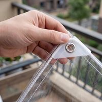 Bâche transparente imperméable en polyester de 14 mils d'épaisseur avec œillets, pour patio, serre, couverture extérieure, usage industriel, résistante aux UV