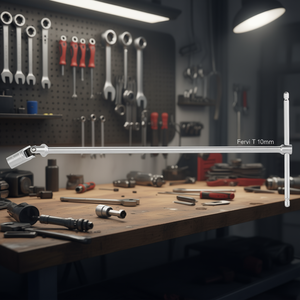 Fervi T Wrench Chrome Plated Industrial Grade with Hexagonal <b>Socket</b> 10mm for Mechanical Repair - Product Image 3