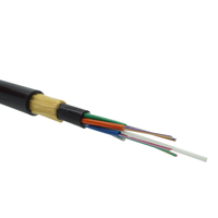 Câble aérien autoportant ADSS à prix d'usine, câble à fibres optiques SM à 24, 48, 96, 144 cœurs, portée de 100 à 120 m