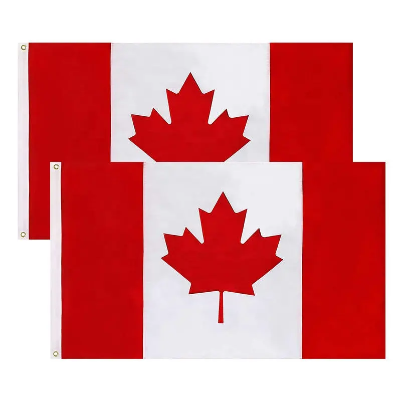 両面刺Embroidery国旗メープルリーフ赤と白カナダ刺Embroideredカナダ国旗