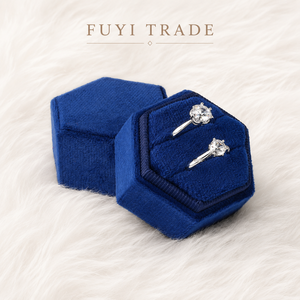 Custom Logo Luxury Wedding Jewellery Storage Hexagon Velvet Jewelry <b>Boxes</b> Wholesale <b>Ring</b> Box Packaging - Product Image 4