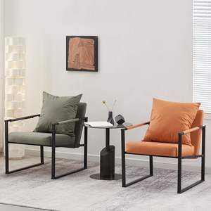 Sillón Individual de Estilo Nórdico con Estructura de Hierro y Cojín Suave para Sala de Estar - Product Image 4