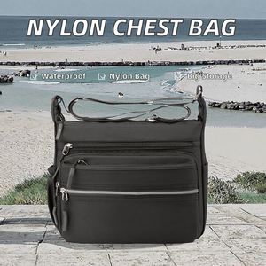 Hot Sale Men's Black Square Satchel Business-Style <b>Waterproof</b> and Wear-Resistant Nylon <b>Crossbody</b> Shoulder <b>Bag</b> - Product Image 3