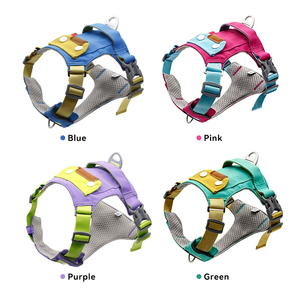 Wholesale Custom Size <b>Black</b> Dog Chest <b>Harness</b> Adjustable Soft Breathable Polyester Fabric Pet Jacket Solid Fashion Ribbons - Product Image 1