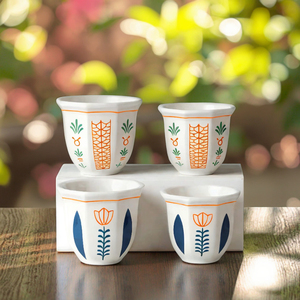 Ensemble de tasses à café en céramique de Chine osseuse de style européen 7oz service à thé de l'après-midi émaillé bleu et or pour les <span class=keywords><strong>parents</strong></span> de cadeau de thé pour les femmes - Product Image 3