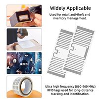 Étiquettes RFID UHF autocollantes 100 pièces 860-960 MHz, étiquettes de sécurité longue portée 18000-6C 96 bits pour systèmes d'antennes antivol de vente au détail