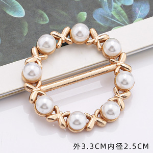 Vòng Tròn Áo Sơ Mi Rhinestone Hợp Kim Clip Cho Phụ Nữ Khăn Khăn Choàng Vòng Góc Nút Thắt Nút Phong Cách Slide Eo Vòng Khóa Clasp - Product Image 3