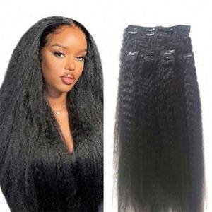 ISWEET 100% Malaysian Human Kinky Straight <b>Seamless</b> <b>Hair</b> Bundle Remy <b>Hair</b> <b>Extension</b> Holder <b>Clip</b>-<b>In</b> <b>Extensions</b> - Product Image 2