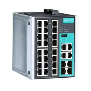 Brand New Moxa EDS-528E-4GTXSFP-LV Managed Gigabit Ethernet switch with 24 10/100BaseT(X) ports