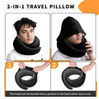 Haute qualité améliore la confidentialité pour les voyages en plein air Les oreillers en mousse à mémoire de forme naturelle fournissent un soutien pour le cou et les épaules Noir