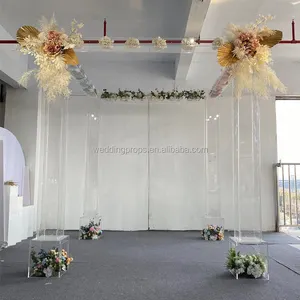 शादी की सजावट मंडप पारदर्शी एक्रिलिक Chuppah शादी चंदवा कट्टर Chuppah खंभे