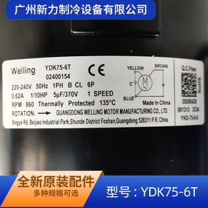 Moteur de ventilateur soufflant Welling YDK75-6T 220-240V 75W Asynchrone pour remplacement de climatiseur central - Product Image 2