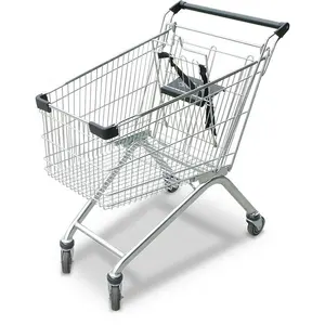 Großhandel Einkaufen trolley auf rädern stahl lebensmittel warenkorb 4 rad shop push supermarkt warenkorb Europäischen Einkaufen Trolley