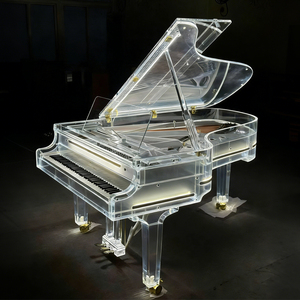 Piano mécanique acoustique à queue à 88 touches, texture transparente en cristal acrylique personnalisable - Avec système de lecture automatique, lumières <span class=keywords><strong>LED</strong></span> - Product Image 1