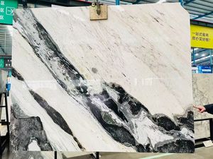 Encimera de cocina de mármol blanco Panda natural de tamaño de corte personalizado y mármol blanco de Isla a juego con losa grande de venas negras - Product Image 4