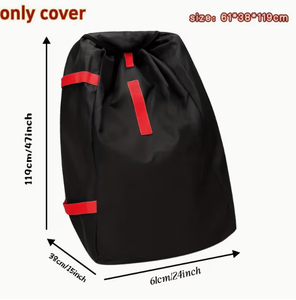 Bolsa de Viaje para Asiento de Coche de Poliéster, Funda para Asiento de Avión con Cierre de Cordón para Portabebés y Sillas Elevadoras, Negra - Product Image 4