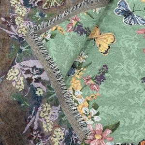 Farfalla fiore Jacquard tessuto pastorale per la casa tessile per cuscino <span class=keywords><strong>di</strong></span> lancio per abbigliamento borsa da Picnic filato colorante tappezzeria - Product Image 6
