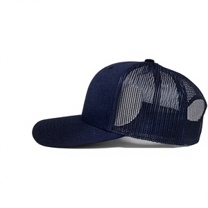 Customizable Logo & Color 6-Panel Structured <b>Navy</b> Blue Mesh Back Trucker <b>Hat</b> Manufactured in Vietnam Fashionable Style for Adult - Product Image 2