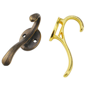 Crochets muraux minimalistes modernes, crochet simple en fonte, finition bronze antique doré, pour manteaux et chapeaux, à fixer derrière les portes et sur les murs - Product Image 5