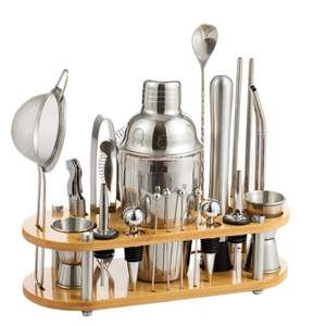 Nouvelle Collection 2025 : Kit de Barman Professionnel en Acier Inoxydable de Haute Qualité avec Support Métallique pour Barman - Product Image 1