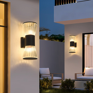 Applique murale extérieure moderne et minimaliste à double tête, étanche, en aluminium, pour balcon, couloir, terrasse - Product Image 1