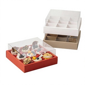 IMEE Paquete de 9 Cajas Cuadradas de 10 Pulgadas para Pasteles, Cupcakes, Pan, Donas, Frutas, Galletas, Postres, Repostería, Kraft Reciclable Transparente - Product Image 4