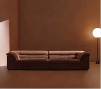 Fangyuzheng personnalisé meubles de maison flotteur salon canapé velours tissu sectionnel en couleur marron