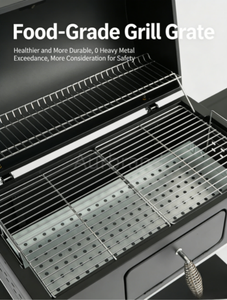 <span class=keywords><strong>Barbecue</strong></span> à <span class=keywords><strong>charbon</strong></span> de bois portable robuste avec chariot, grille en <span class=keywords><strong>fonte</strong></span> pour la cuisine en plein air et la cuisson de pizzas - Product Image 3
