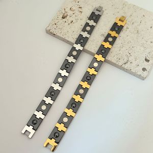 Bracelet en céramique plaqué <span class=keywords><strong>or</strong></span> avec zircon incrusté pour homme, réglable, en acier inoxydable, <span class=keywords><strong>bijoux</strong></span> de luxe à la mode, en stock - Product Image 3