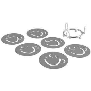 <span class=keywords><strong>Set</strong></span> di sottobicchieri in metallo in acciaio inossidabile 18/8 304 con cuscino in sughero sul fondo portabicchieri sottobicchiere da 4 pezzi - Product Image 3