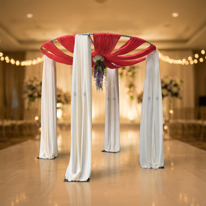 ขาตั้งท่อทรงกลมสำหรับตกแต่งซุ้มงานแต่งงาน ผ้าชีฟองหรูหรา - Product Image 1