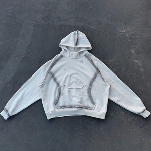 Sudadera con Capucha para Mujer, Personalizada, de Felpa Francesa de 500 g/m², Corte Holgado, Estampado Puff, Hombros Caídos, Lavado Desgastado - Product Image 1