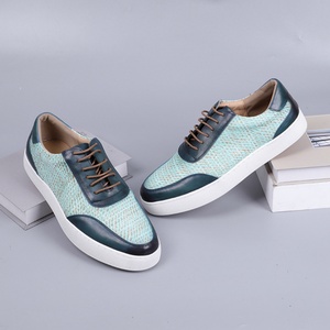 Zapatillas Casuales de Skateboarding para Hombre, Diseño Original, Cuero Genuino, Punta Redonda, Cordones, Retro, Suela Gruesa, Hechas a Mano - Product Image 1