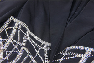 Nuovo e lussuoso <span class=keywords><strong>Blazer</strong></span> autunno con perline di cristallo da donna con motivo scintillante strass Oversize giacca giacca nera da donna - Product Image 5