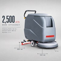 Nettoyeur de sols manuel CleanHorse ARES520, laveuse-sécheuse à pousser, batterie 24V85Ah, équipement de nettoyage