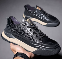 Nouvelles Chaussures de Luxe en Cuir de Vachette pour Hommes – Baskets Chunky à Lacets en Cuir Véritable de Qualité Supérieure – Meilleure Vente – Noir