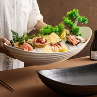 Piring presentasi makanan laut Sashimi keramik baru gaya Modern untuk Hotel restoran Pesta prasmanan meja piring es