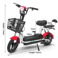 E-Bike 350W Vélo électrique 2 places Scooter électrique Vélo de ville électrique Vélo électrique avec batterie au plomb