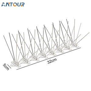 Piques <span class=keywords><strong>anti</strong></span>-oiseaux en acier inoxydable avec base en plastique de 32 cm pour le contrôle des <span class=keywords><strong>corbeaux</strong></span> et des pigeons - Product Image 1